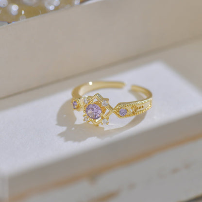 Amethyst Baroque Ring Set