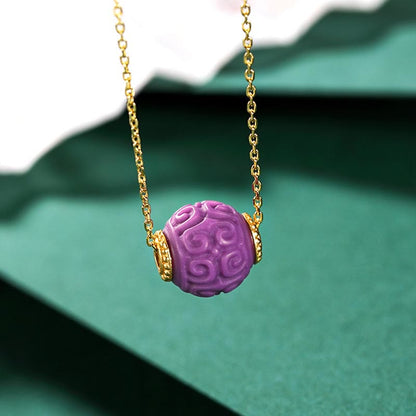 Purple Mica Stone Spiritual Necklace & Bracelet Set