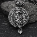 Raven and Triskele Stainless Steel Viking Pendant