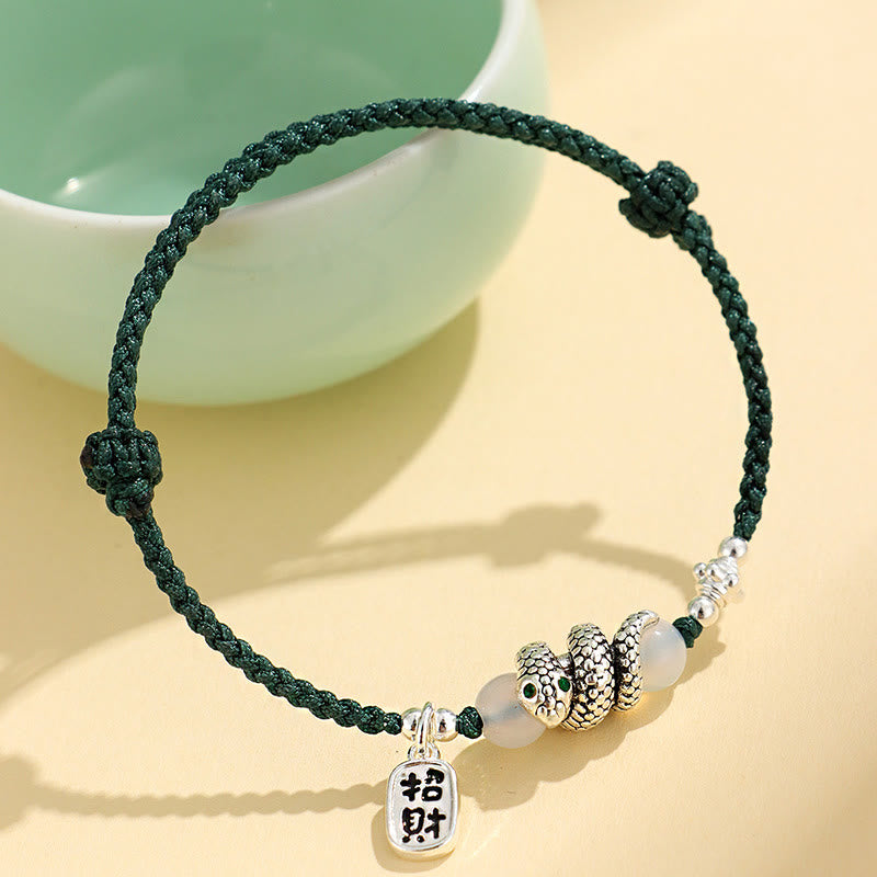 Red Agate Fu Character 15-18cm Lucky Snake Bracelet