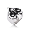 Retro Card Cross Skull Ring / Stainless Steel Rock Style Jewelry