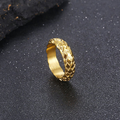 Retro Snake Scale Stainless Steel Ring