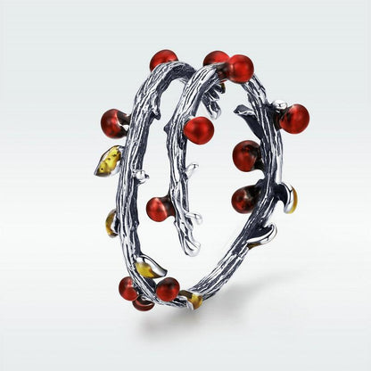 Autumn Leaves Sterling Silver Wrap Ring