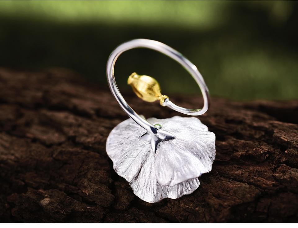 Blooming Poppy Sterling Silver Ring
