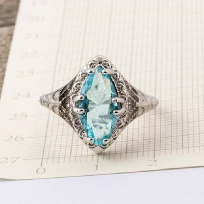Blue Icy Snow Princess Ring