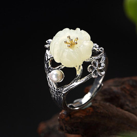 Cherry Blossom Silver Ring