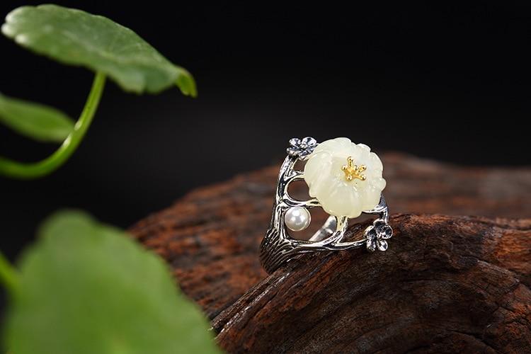 Cherry Blossom Silver Ring