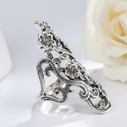 Crystal Flower Vines Ring