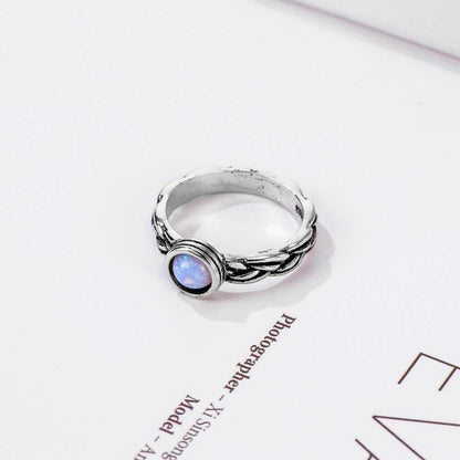 Dainty Opal Silver Ring