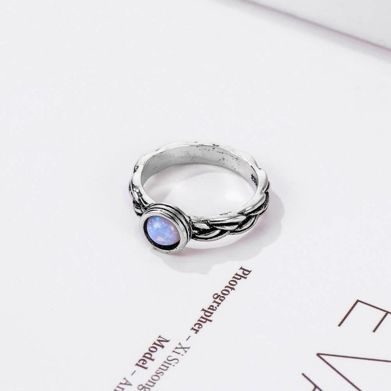 Dainty Opal Silver Ring