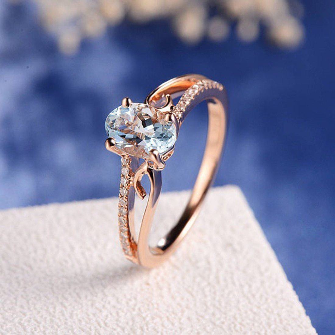 Blue Stone Princess Ring