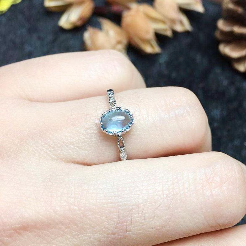Blue Topaz Silver Ring