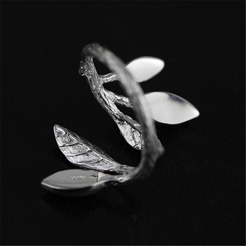 Green Aventurine Leaves Sterling Silver Ring