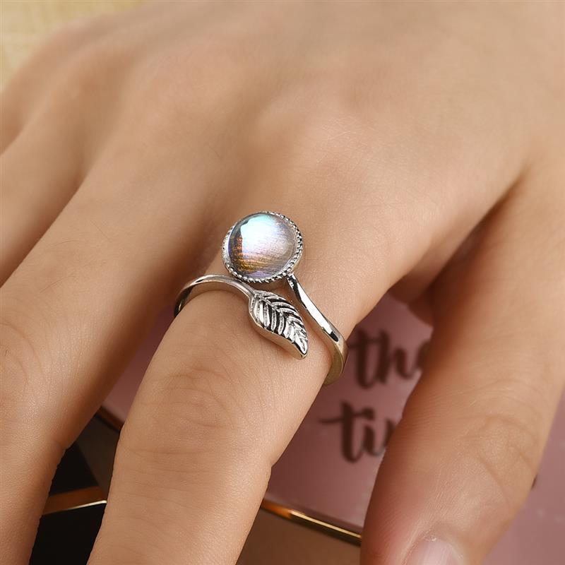 Leaf Moonstone Wrap Ring