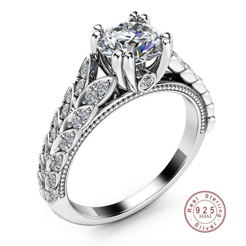 Majestic Crystal Flower Silver Ring