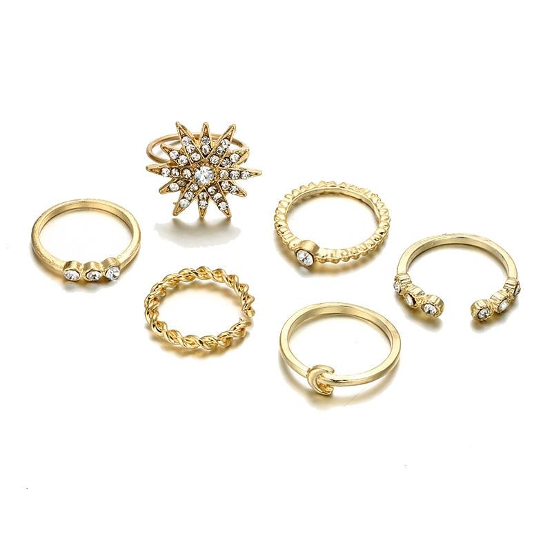 Majestic Golden Sun Ring Set