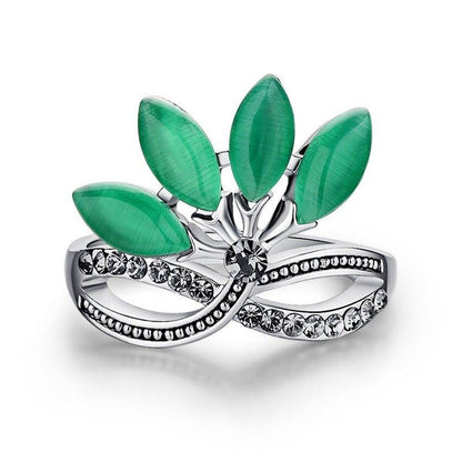 Natural Agate Jade Crystal Ring