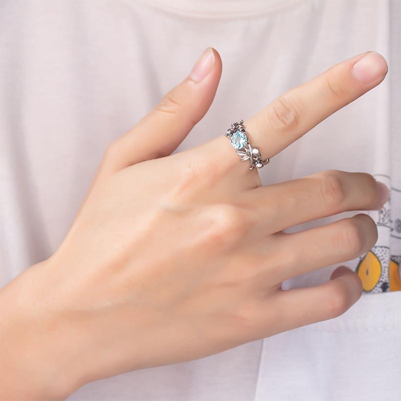Ocean Blue Flower Ring