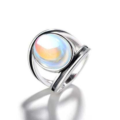 Oval Moonstone Aura Ring