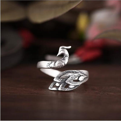 Peacock Thai Silver Wrap Ring