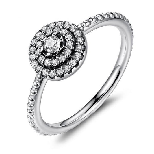 Round Flower Silver Ring
