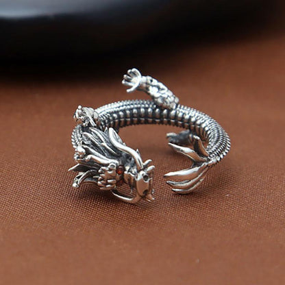 The Enchanted Thai Dragon Silver Ring