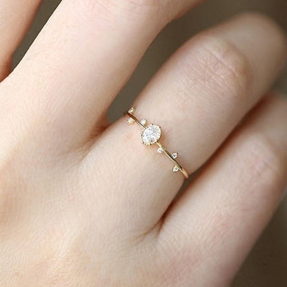The Little Crystal Twig Ring