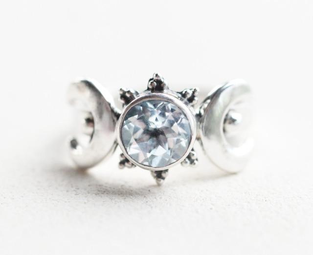 Triple Moon Goddess Ring