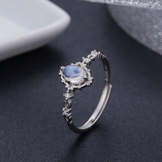 Victorian Natural Moonstone Silver Ring