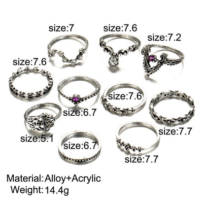 Purple Goddess Ring Set