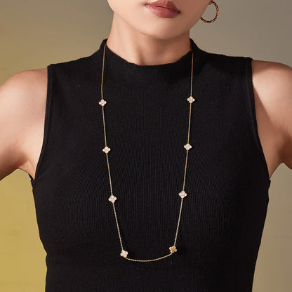 Celeste Clover Long Necklace