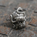 Roaring Lion and Snake Stainless Steel Animal Ring