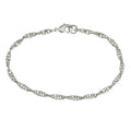 3mm Silver Plated Rope Chain Bracelet With Lobster Claw Clasp