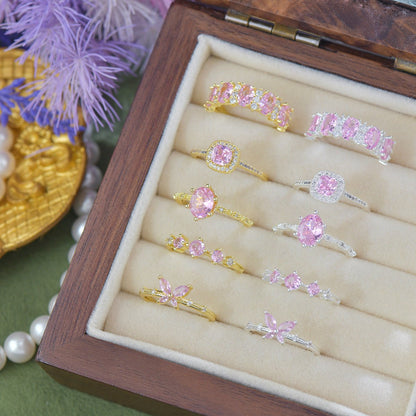 Rosaline Halo Ring in Gold