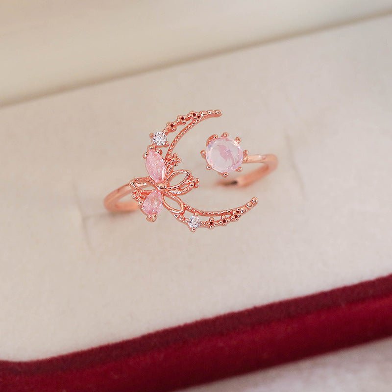 Rosy Moonflower Ring