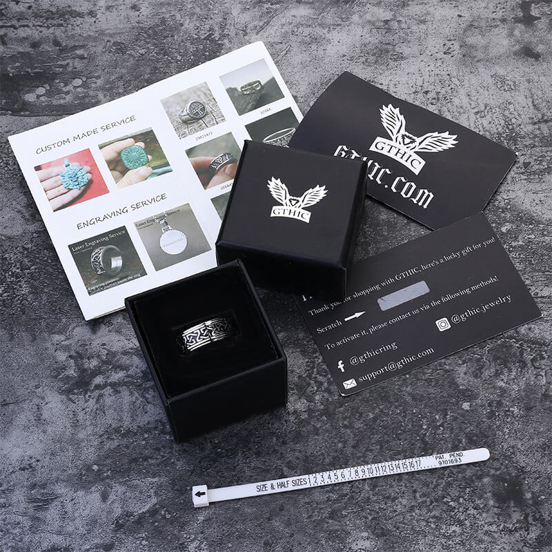 Celtic Knot Stainless Steel Viking Spinner Ring