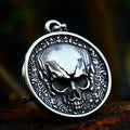 Round Stainless Steel Skull Pendant