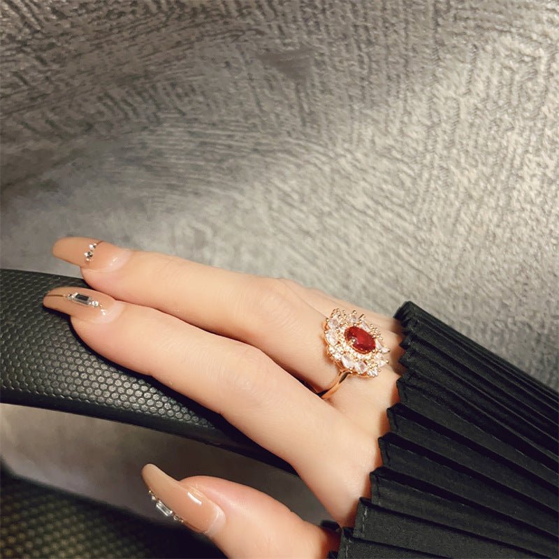 Ruby Dahlia Ring