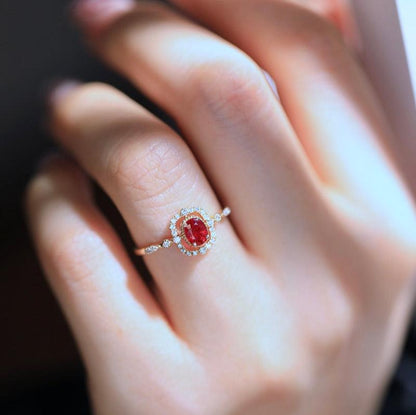 Ruby Halo Ring