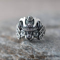 Samurai Cat Sterling Silver Adjustable Ring