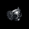 Santa Muerte Flower Skull Ring