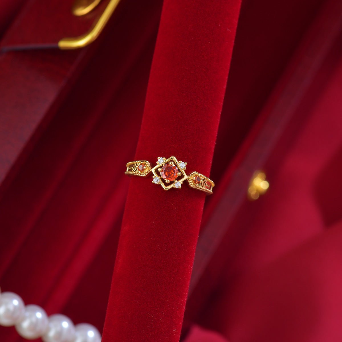 Scarlet Baroque Ring