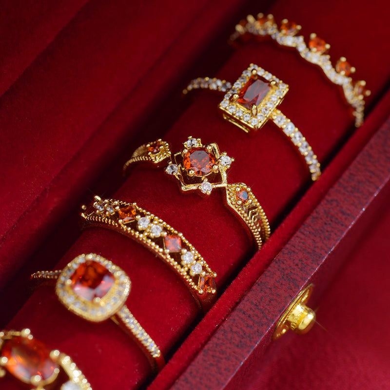 Scarlet Lattice Ring