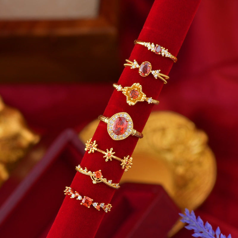 Scarlet Sunflare Ring