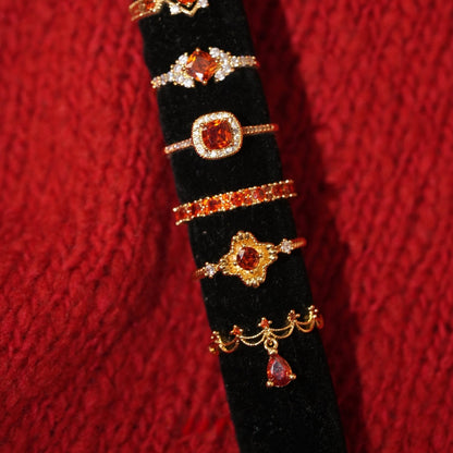 Scarlet Sunflare Ring