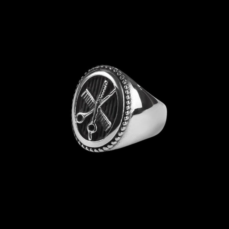 Scissors & Comb Signet Ring