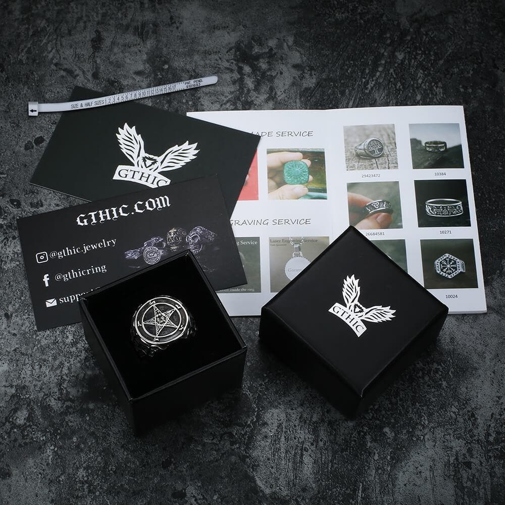 Sigil of Baphomet Stainless Steel Satan Ring