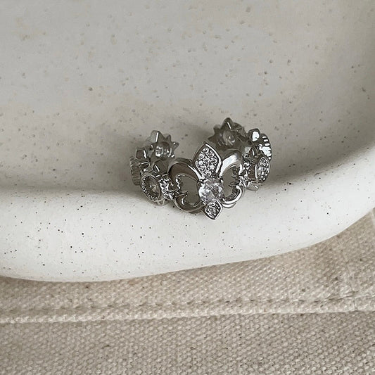 Silver Iris Ring
