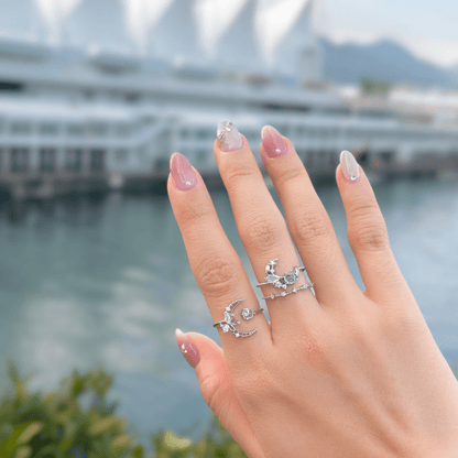 Silver Moonflower Ring