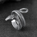 Punk Coiled Snake Stainless Steel Ring for